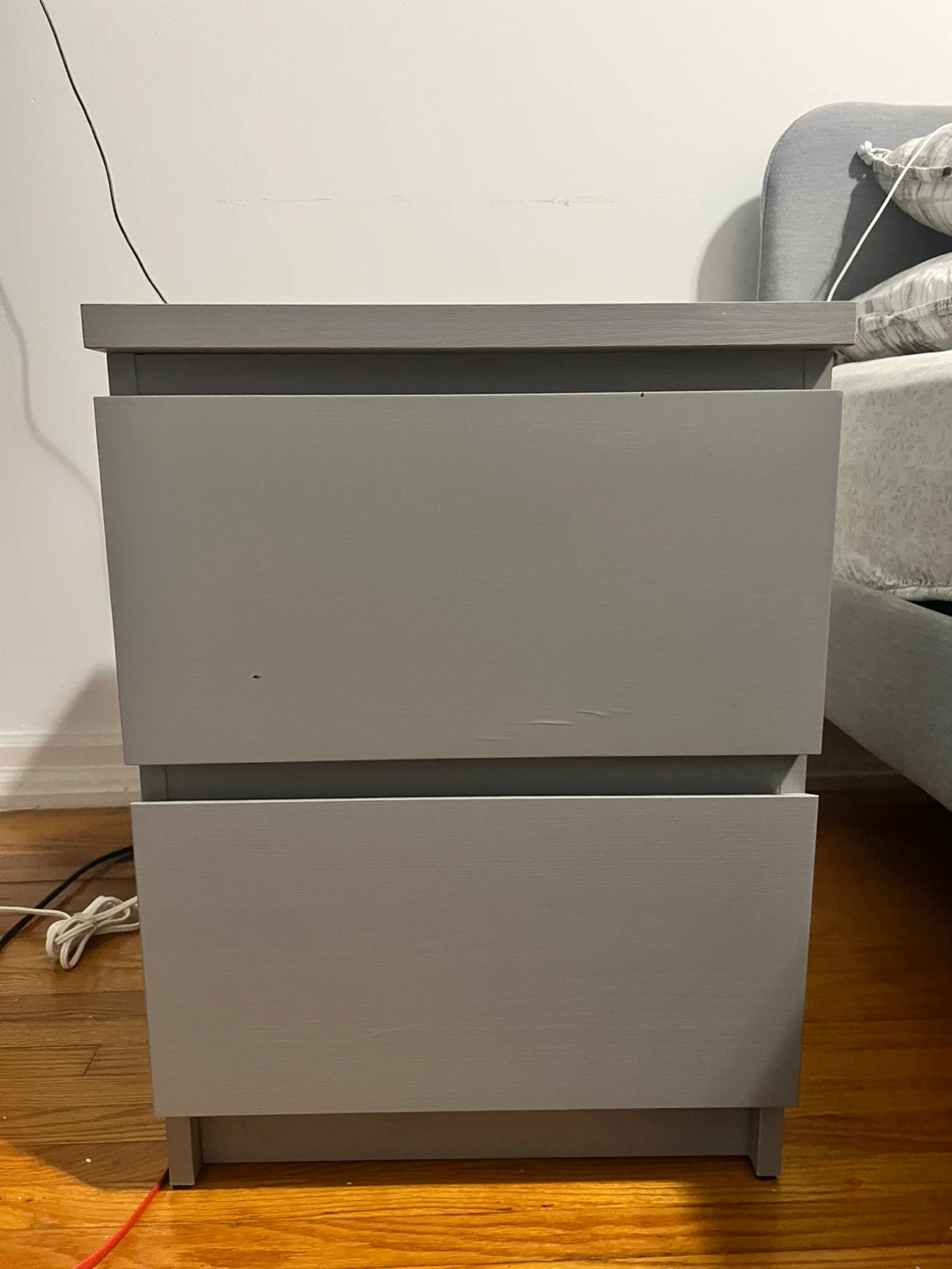 Grey 2-Drawer Side table