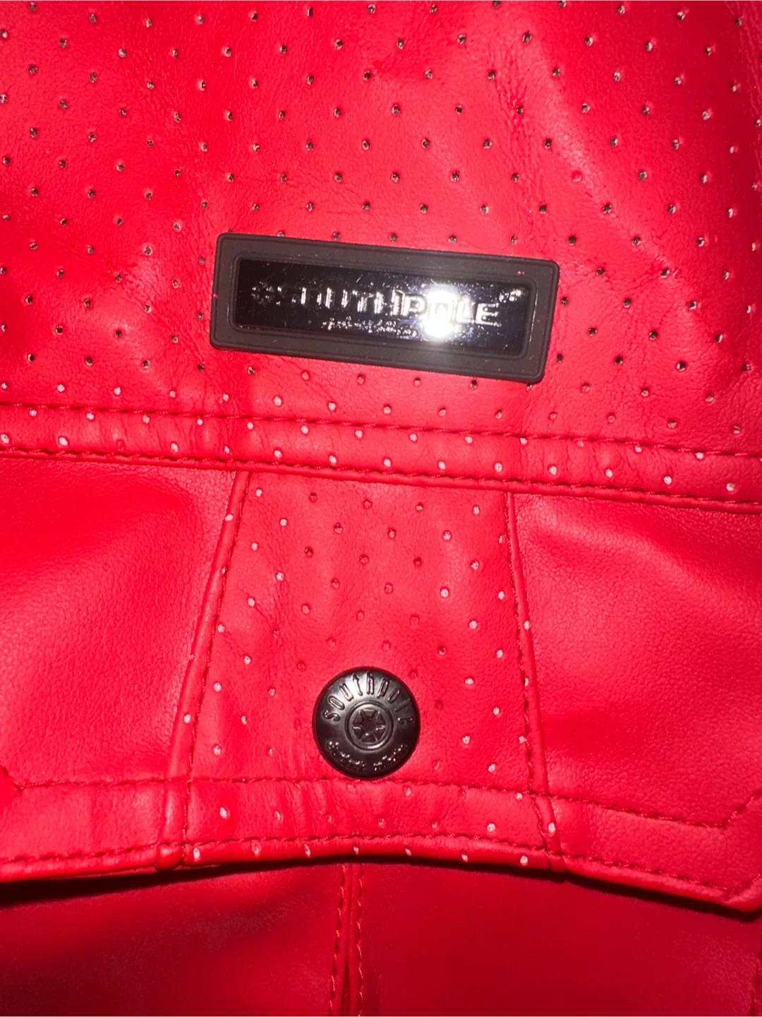 Southpole Red Faux Leather Jacket XL image indicator(3)