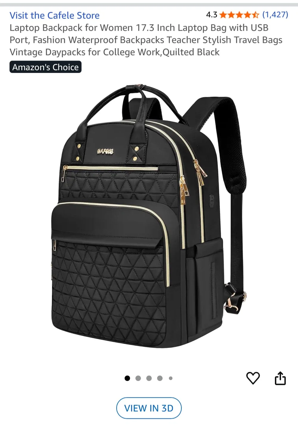 Cafele Laptop Backpack - Pink thumbnail