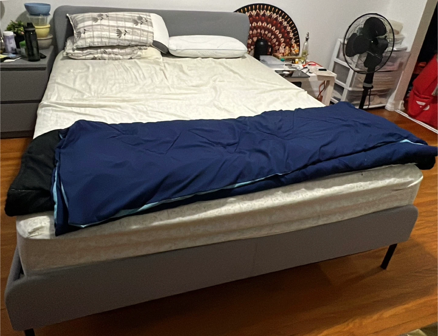 Queen Size Bed Frame - Grey