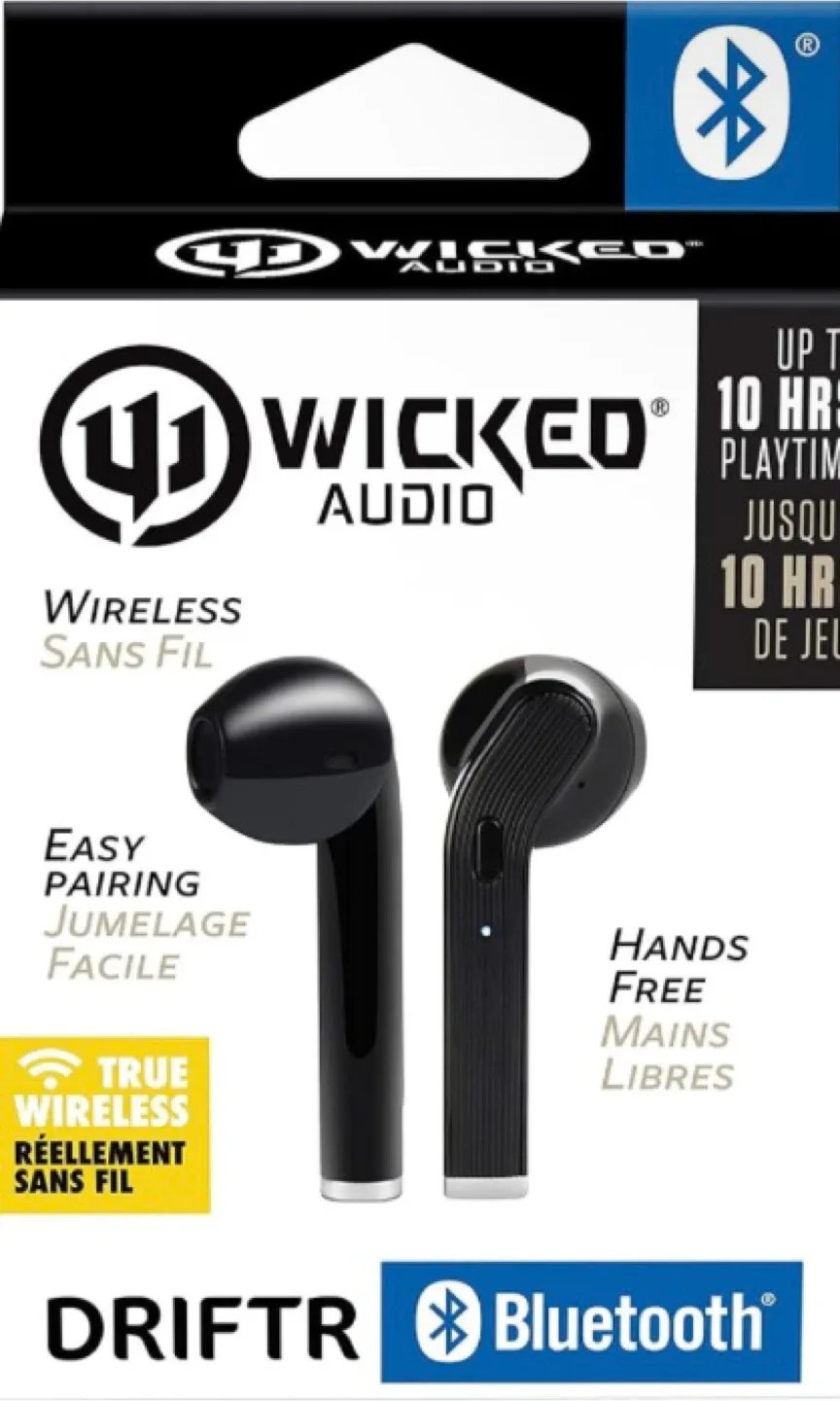 Wicked Audio Driftr Wireless Earbuds - Black thumbnail