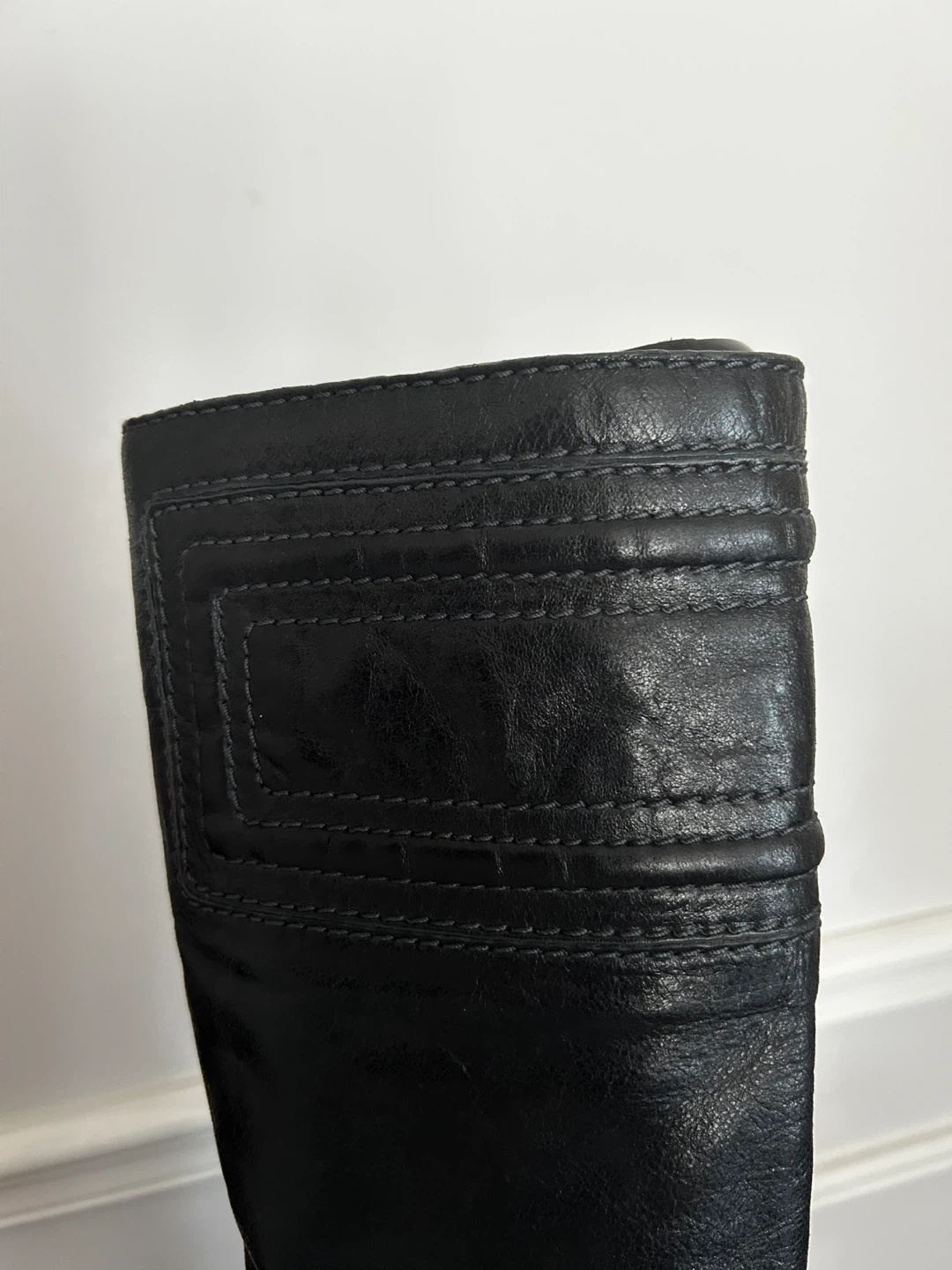 Chloé Black Leather Knee-High Boots - Size 37.5 - photo 3