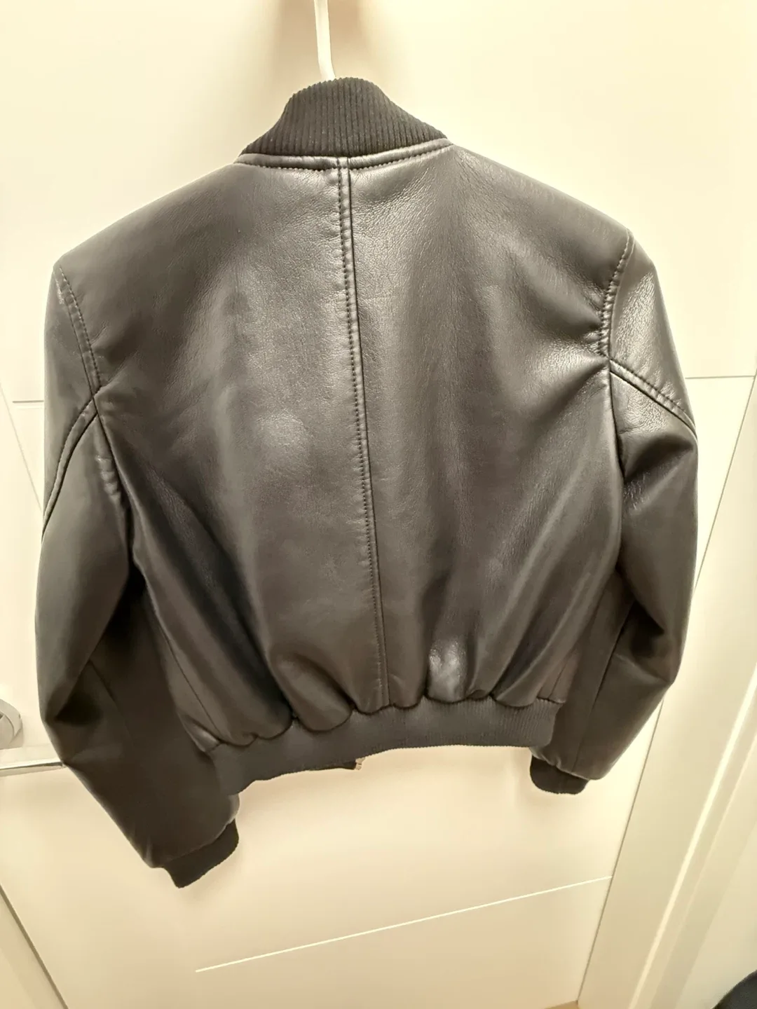 Babaton Black Faux Leather Bomber Jacket - XS image indicator(2)