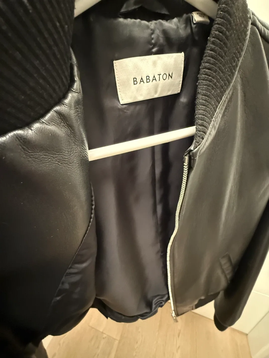 Babaton Black Faux Leather Bomber Jacket - XS image indicator(3)