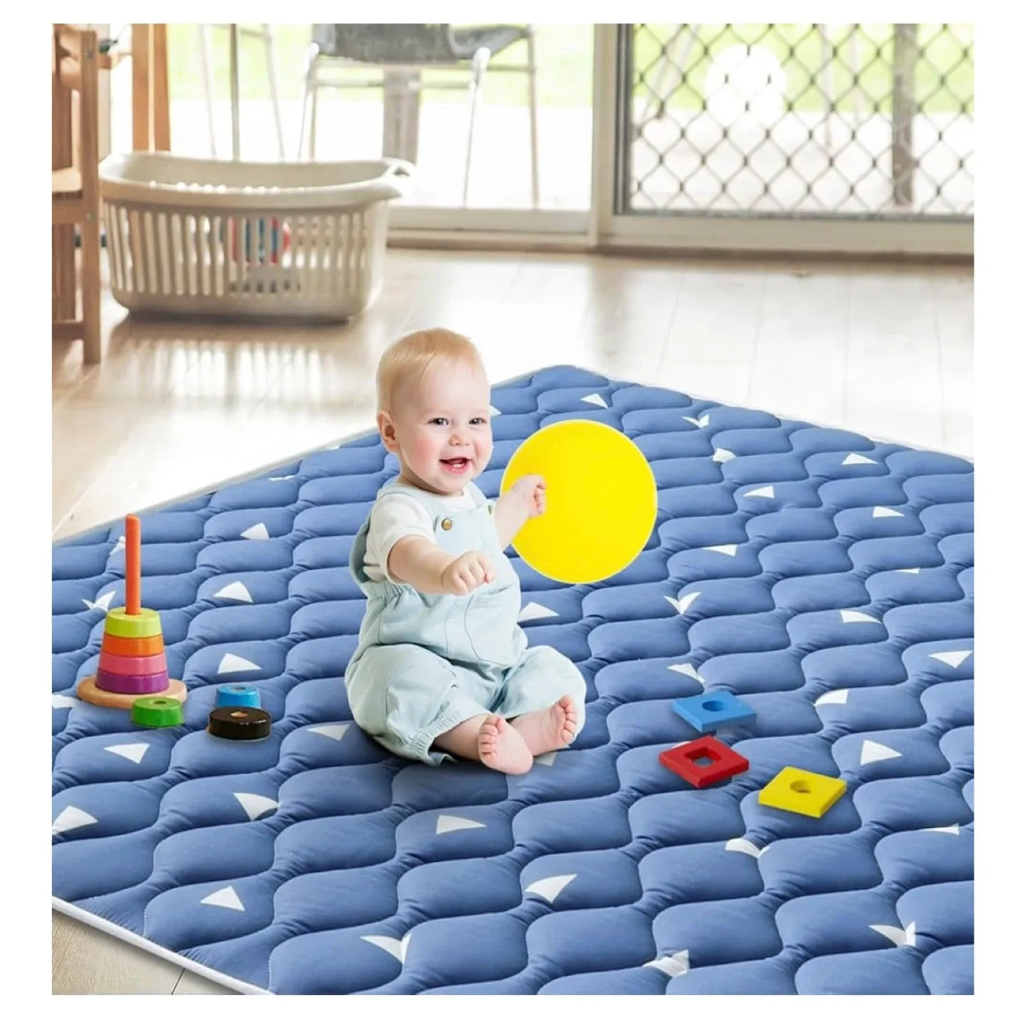 Soft & Safe Baby Play Mat - Blue 79" X 71" image indicator(4)