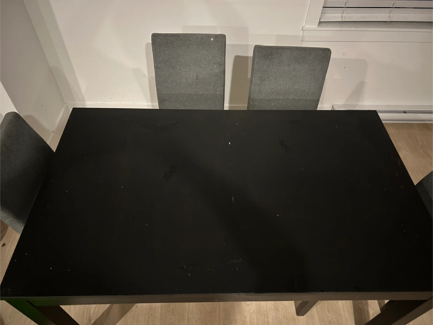 Dining Table with 4 Chairs - Black