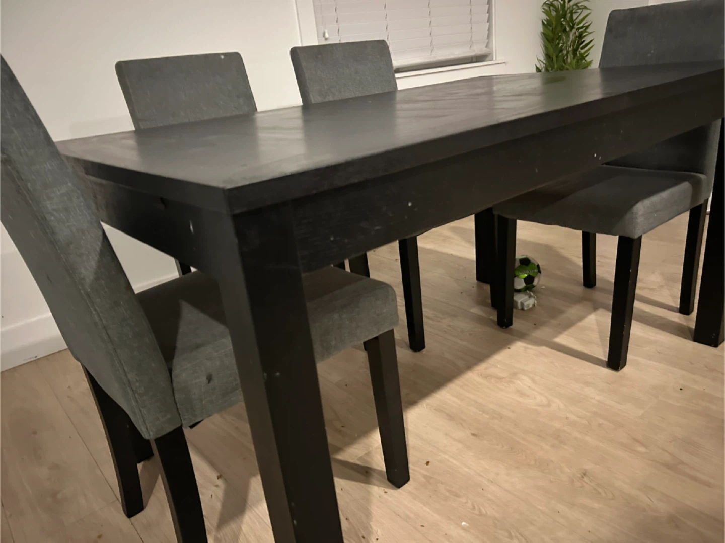Dining Table with 4 Chairs - Black - photo 2
