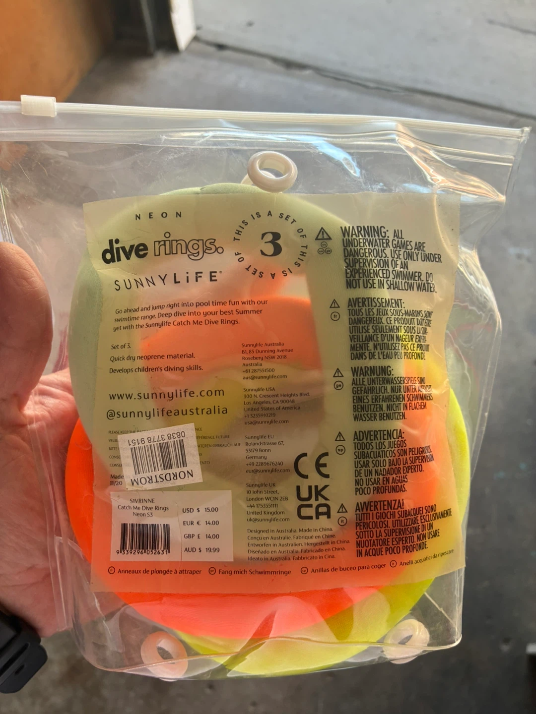 Sunnylife Neon Dive Rings, 6+ Years - photo 2