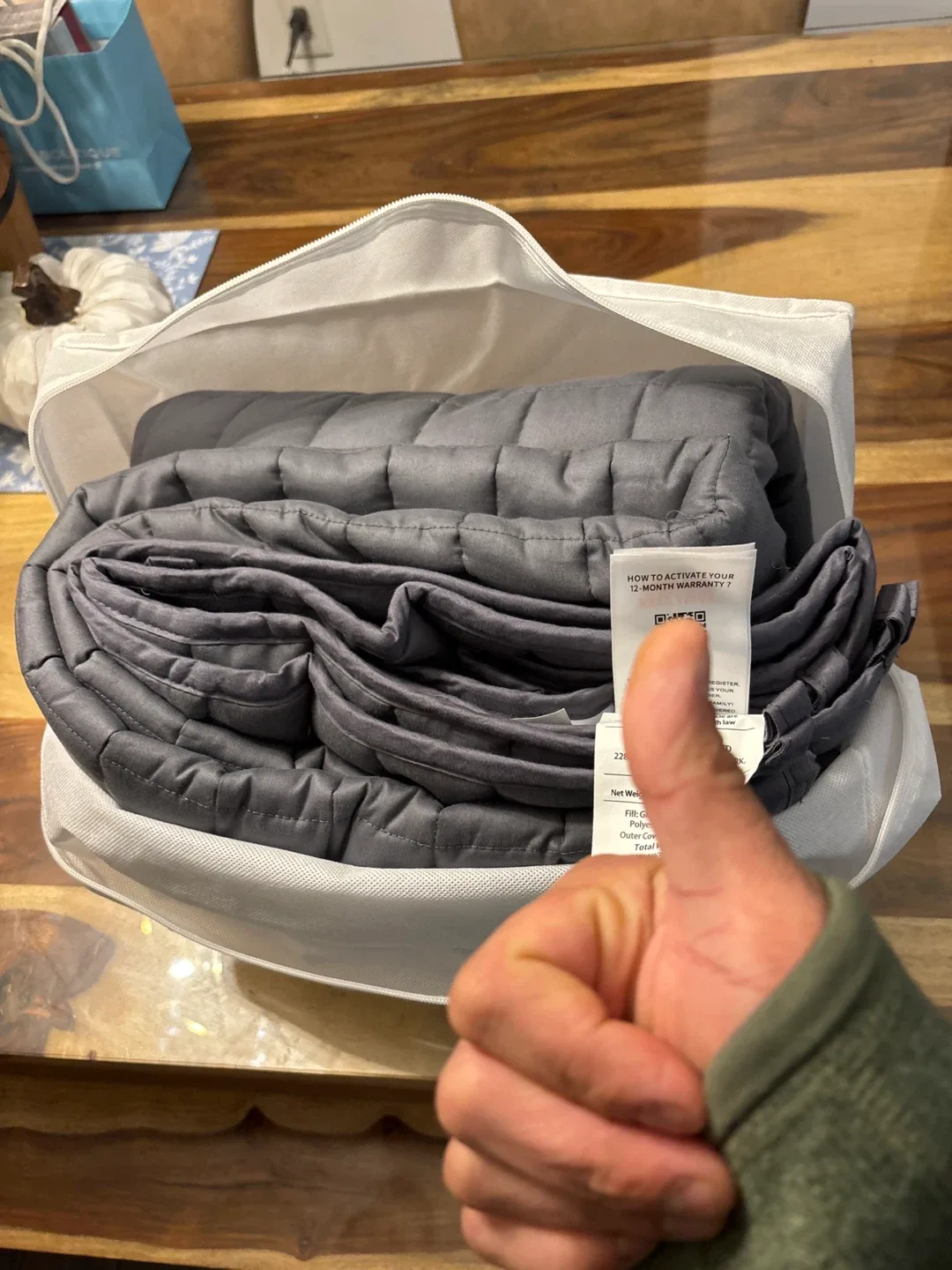 YnM Weighted Blanket 60x80 Gray - Open Box New! Never Used! image indicator(4)