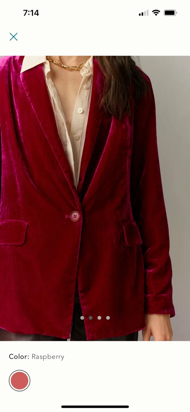 BNWT Anthropologie Maeve Velvet Tessie Blazer M image indicator(2)