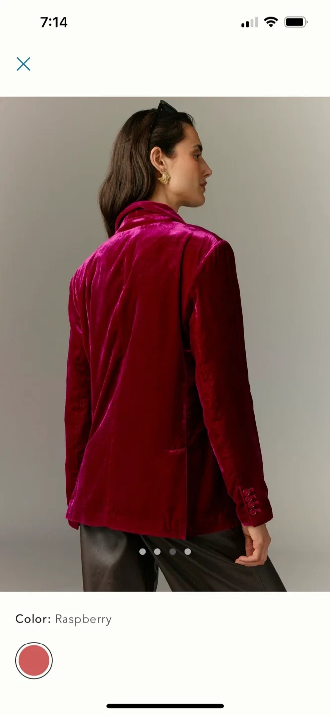 BNWT Anthropologie Maeve Velvet Tessie Blazer M image indicator(3)