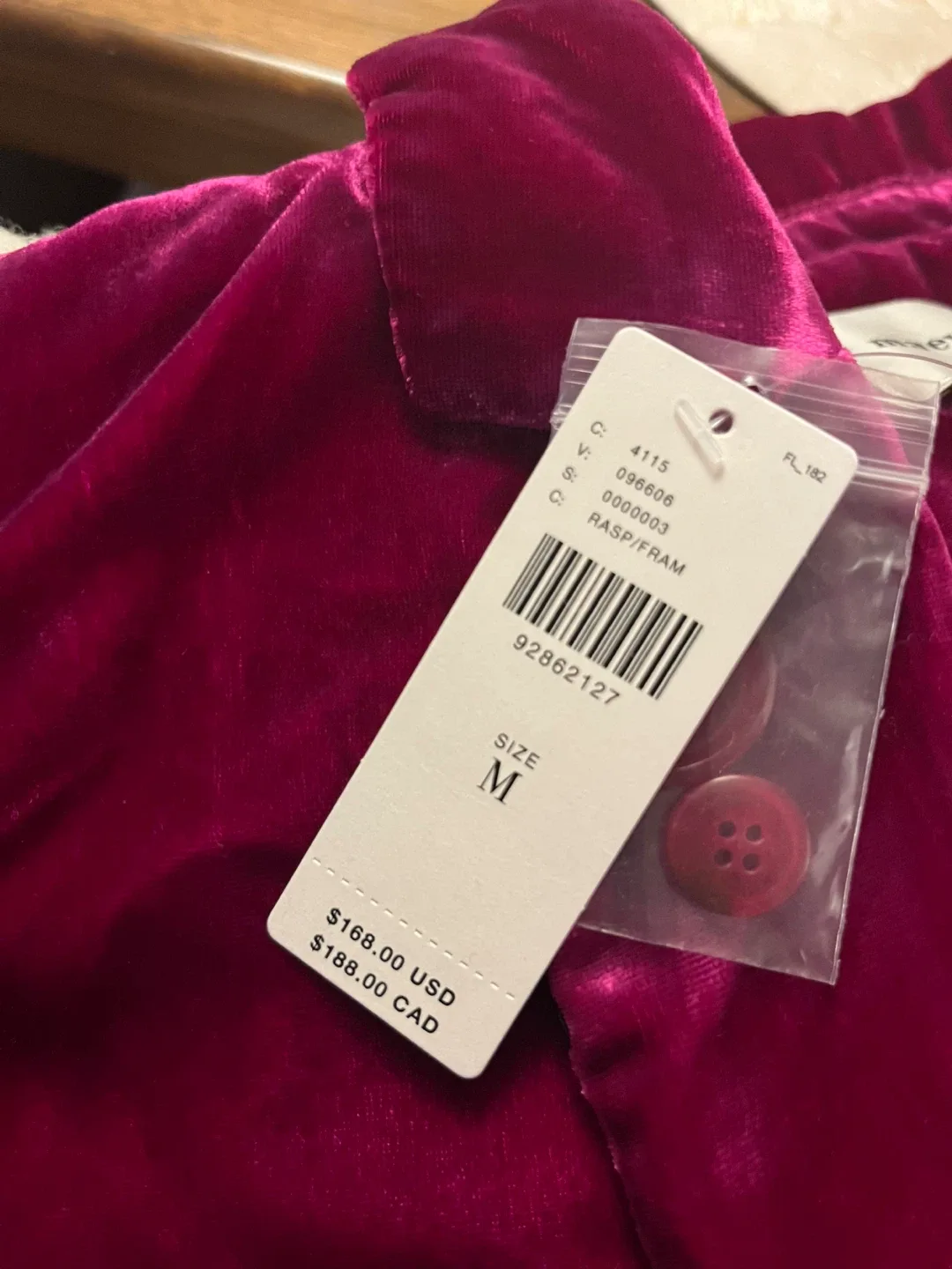 BNWT Anthropologie Maeve Velvet Tessie Blazer M image indicator(7)