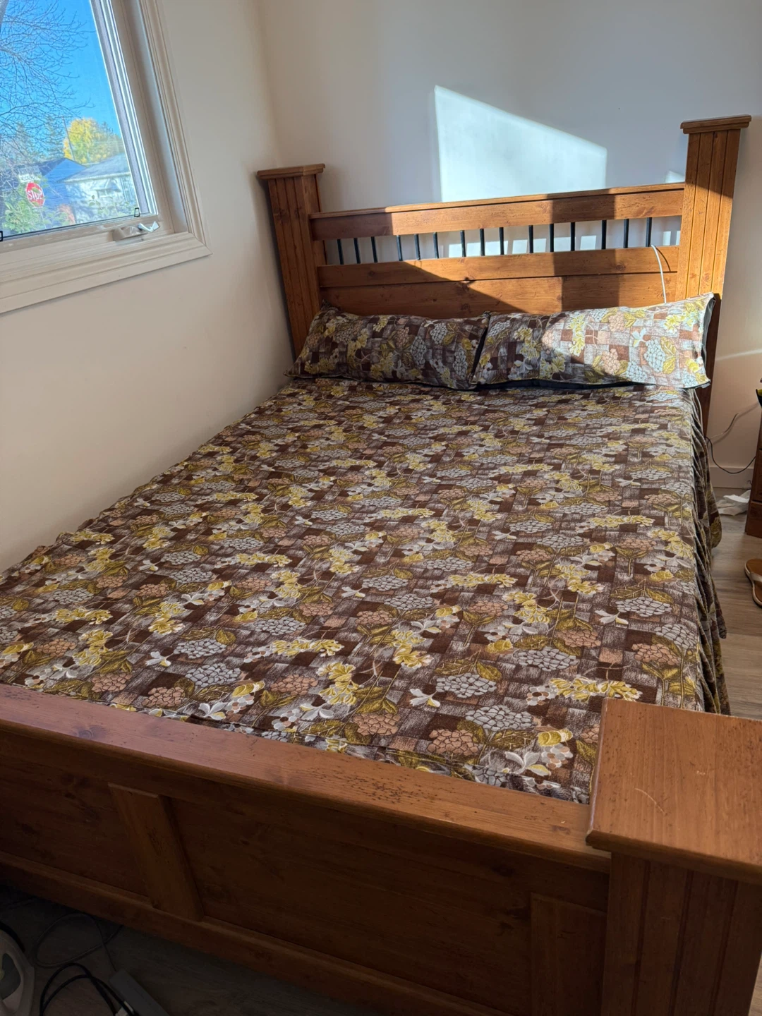Queen size Bed Frame $250)(dresser $250)(2 night table $100)