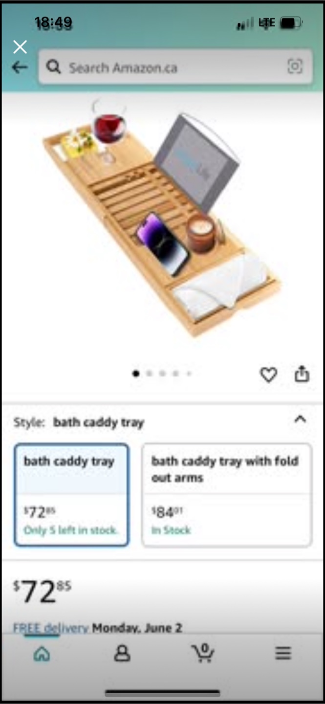 Retails $75, Christina's gift- New Bath Caddy Tray - Bamboo