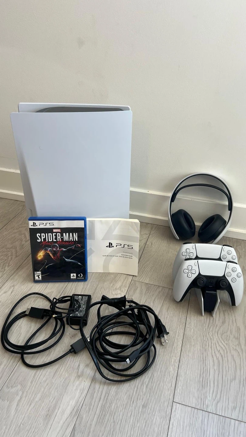 PlayStation 5 Console, 2 Controllers, Headset, Game