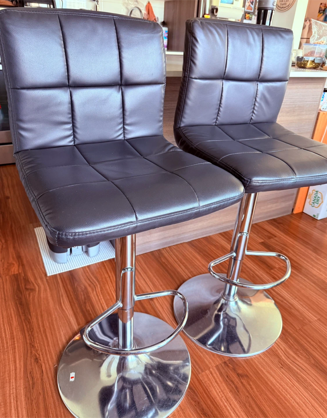 2 Leather Black Bar Stools - photo 2