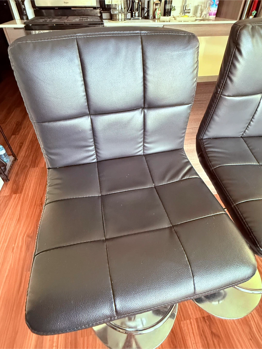 2 Leather Black Bar Stools - photo 4