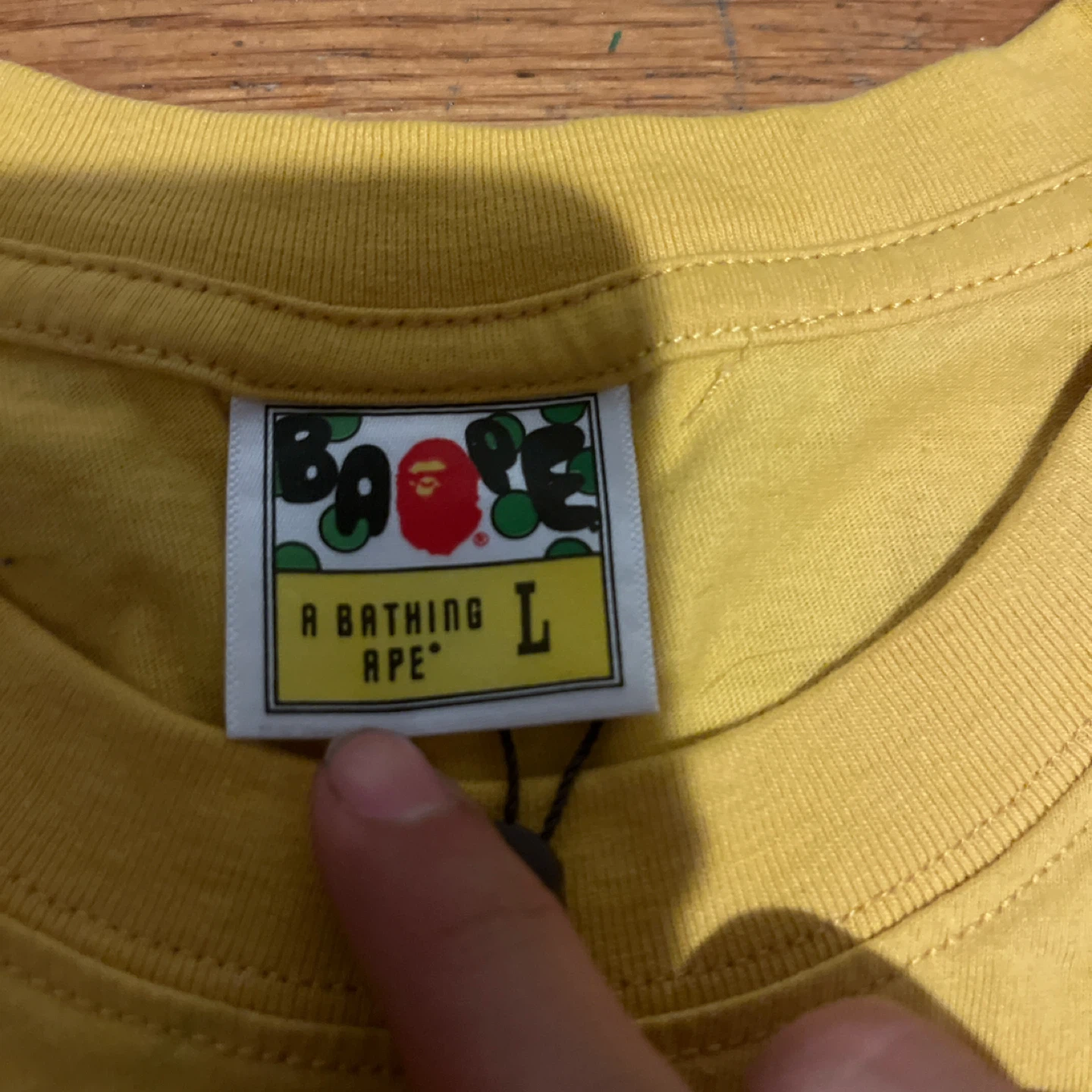 A Bathing Ape (BAPE) Yellow Tee - Size L - photo 2