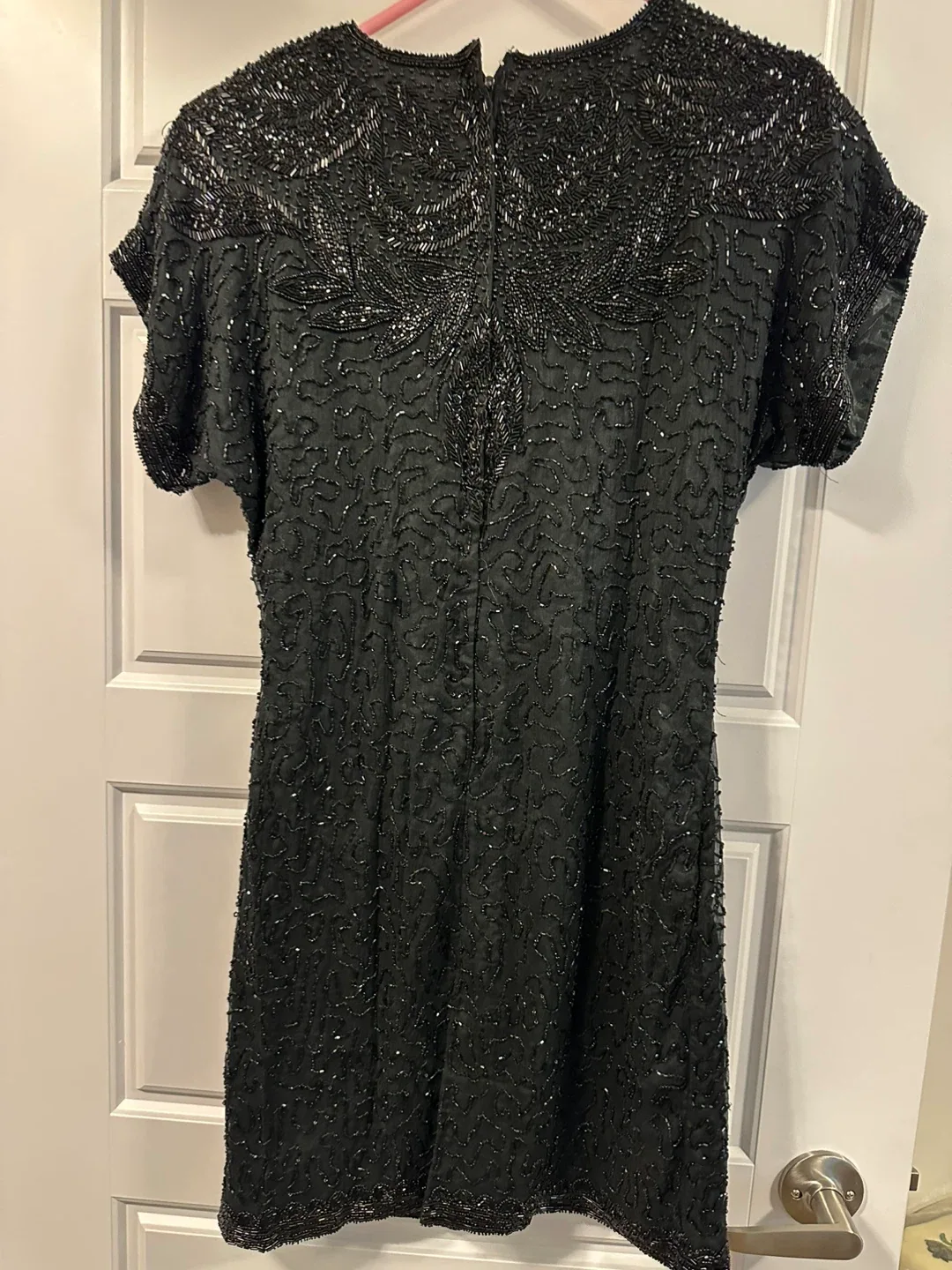 Beaded Black georgette with lining Dress image indicator(3)