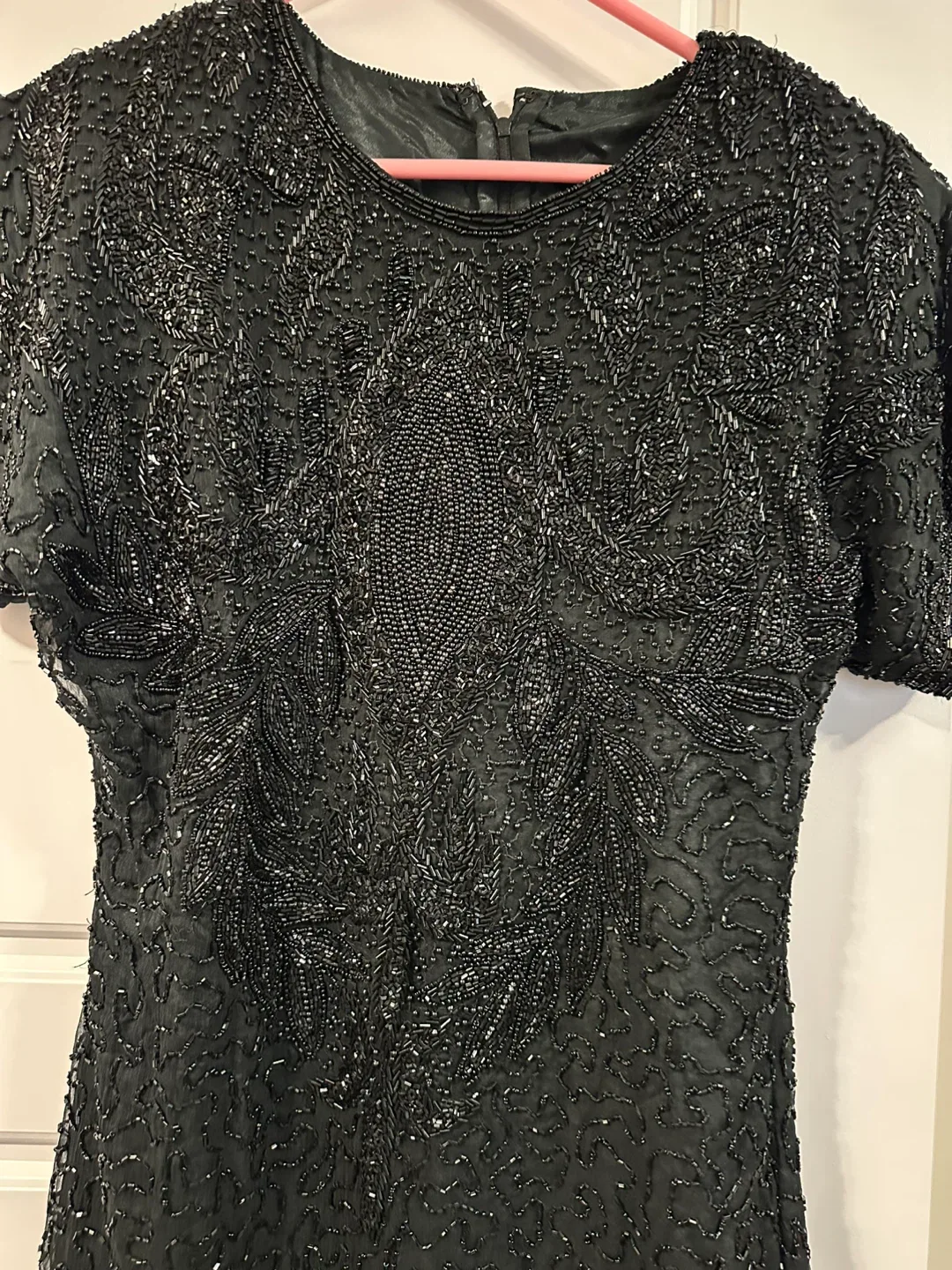 Beaded Black georgette with lining Dress image indicator(2)