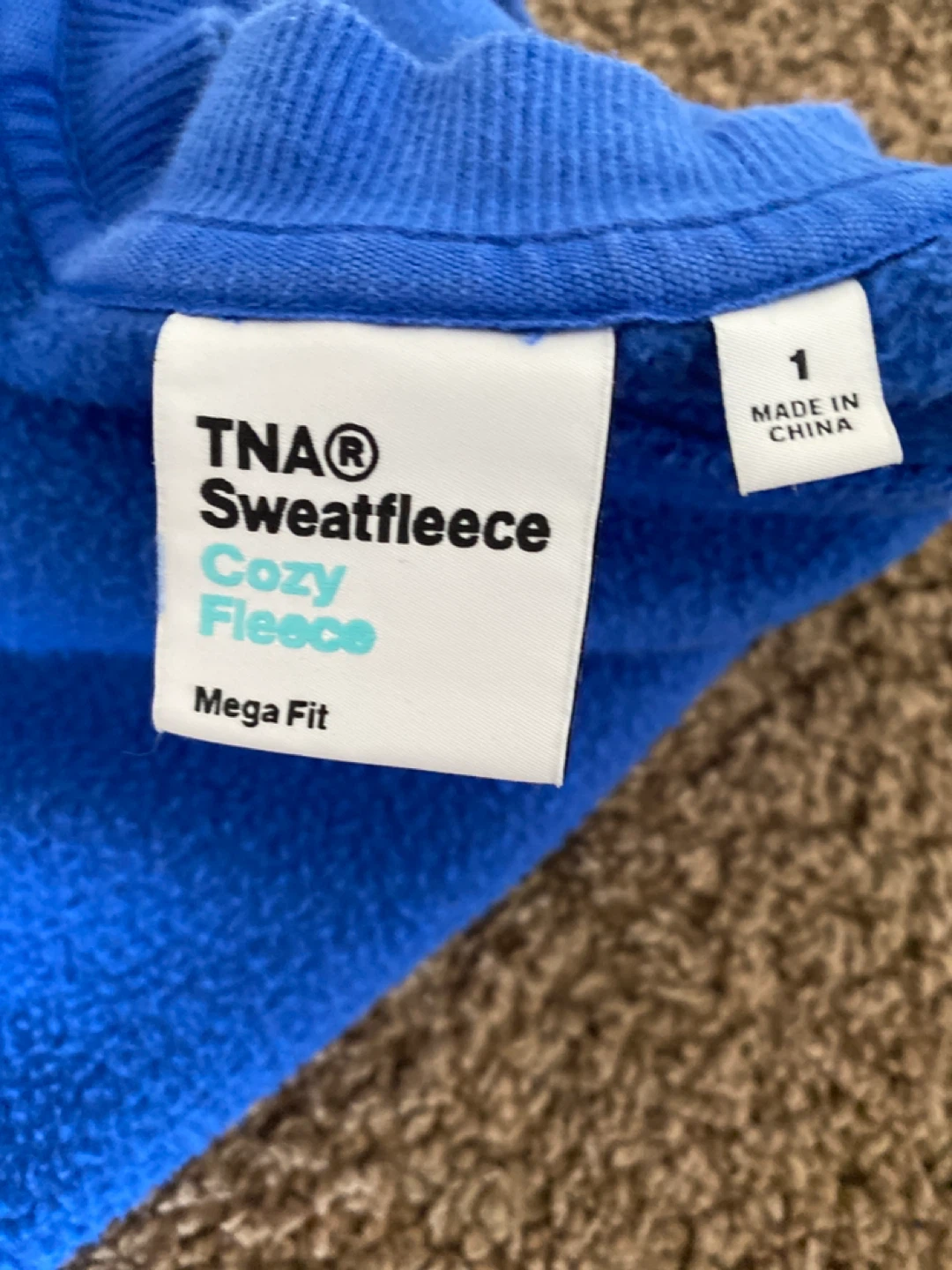 TNA Sweatfleece Cozy Fleece Mega Fit - Blue, Size 1