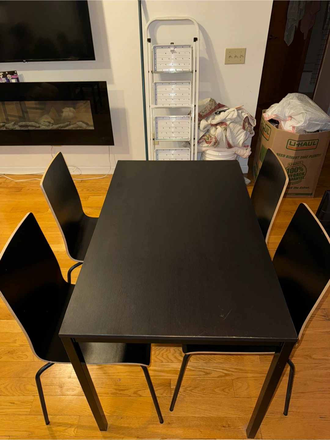 Black Dining Table with 4 Chairs - photo 2