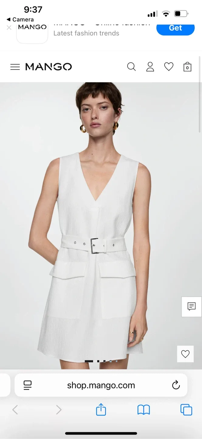 Mango White Mini Dress thumbnail