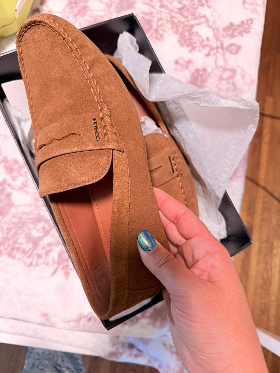 Coach Suede Penny Loafers, Men's Size 8 image indicator(2)