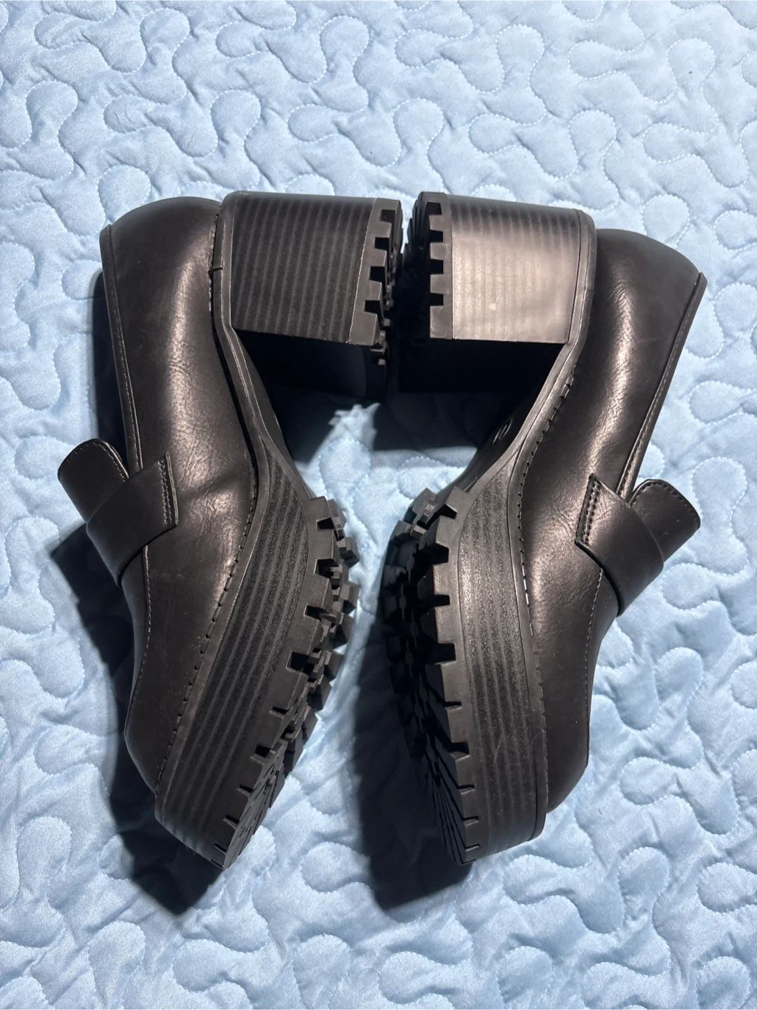 MIA Black Lug Sole Loafers - Size 7 - photo 2