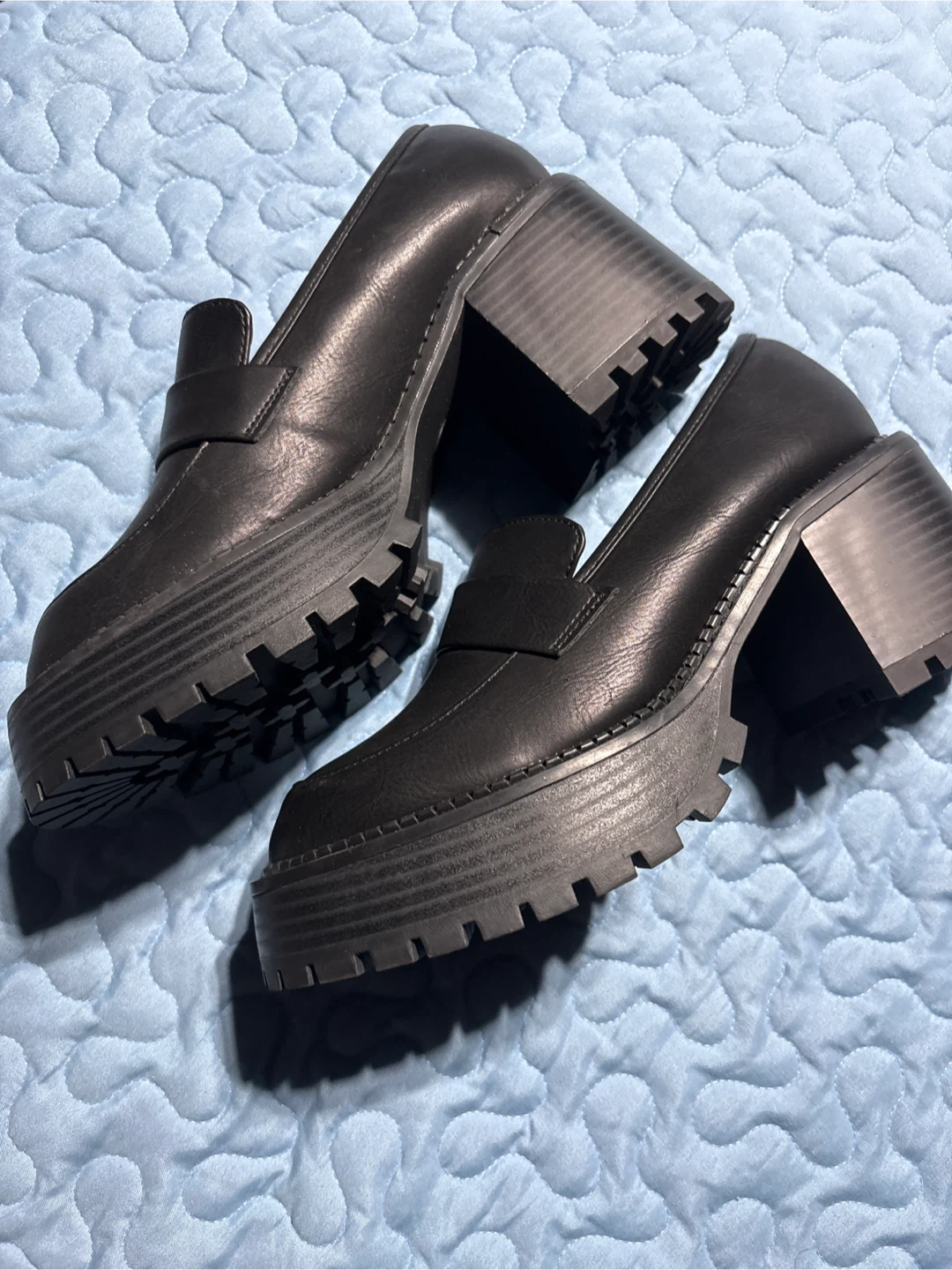 MIA Black Lug Sole Loafers - Size 7 - photo 3