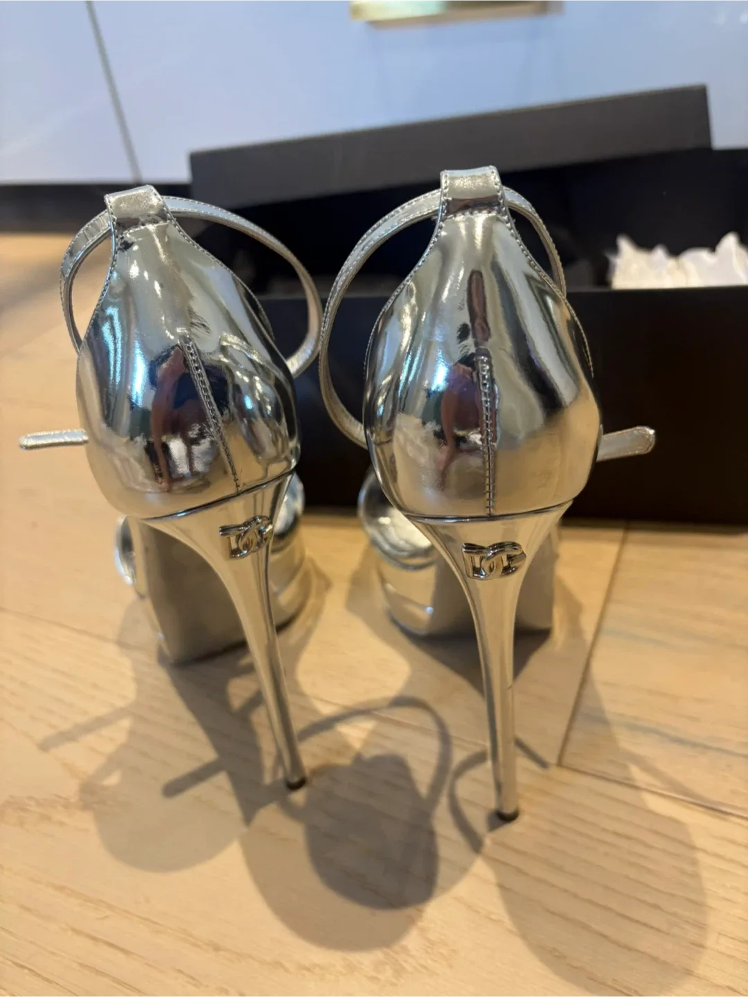 Dolce & Gabbana Silver Platform Heels image indicator(3)