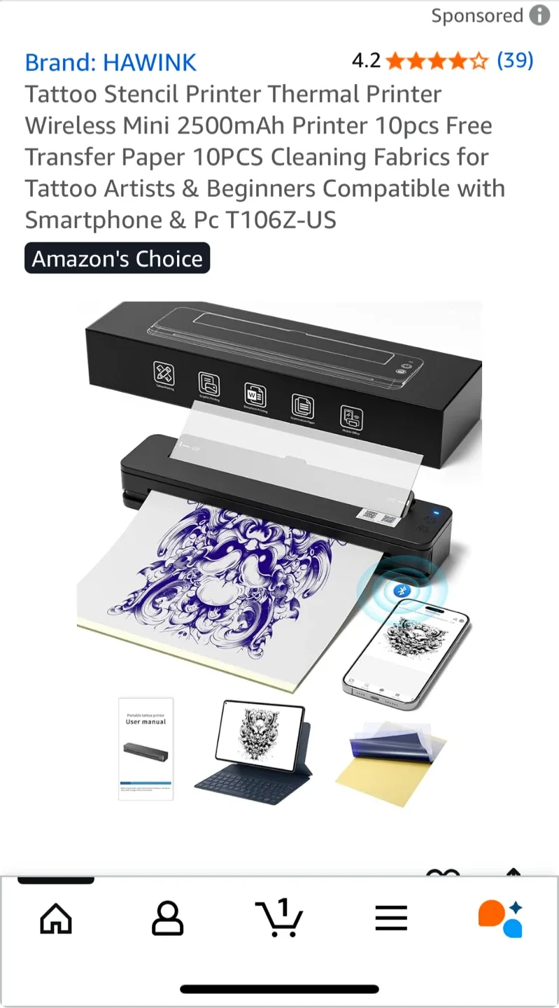 Tattoo Stencil Thermal Printer Wireless Mini- used like new image indicator(2)