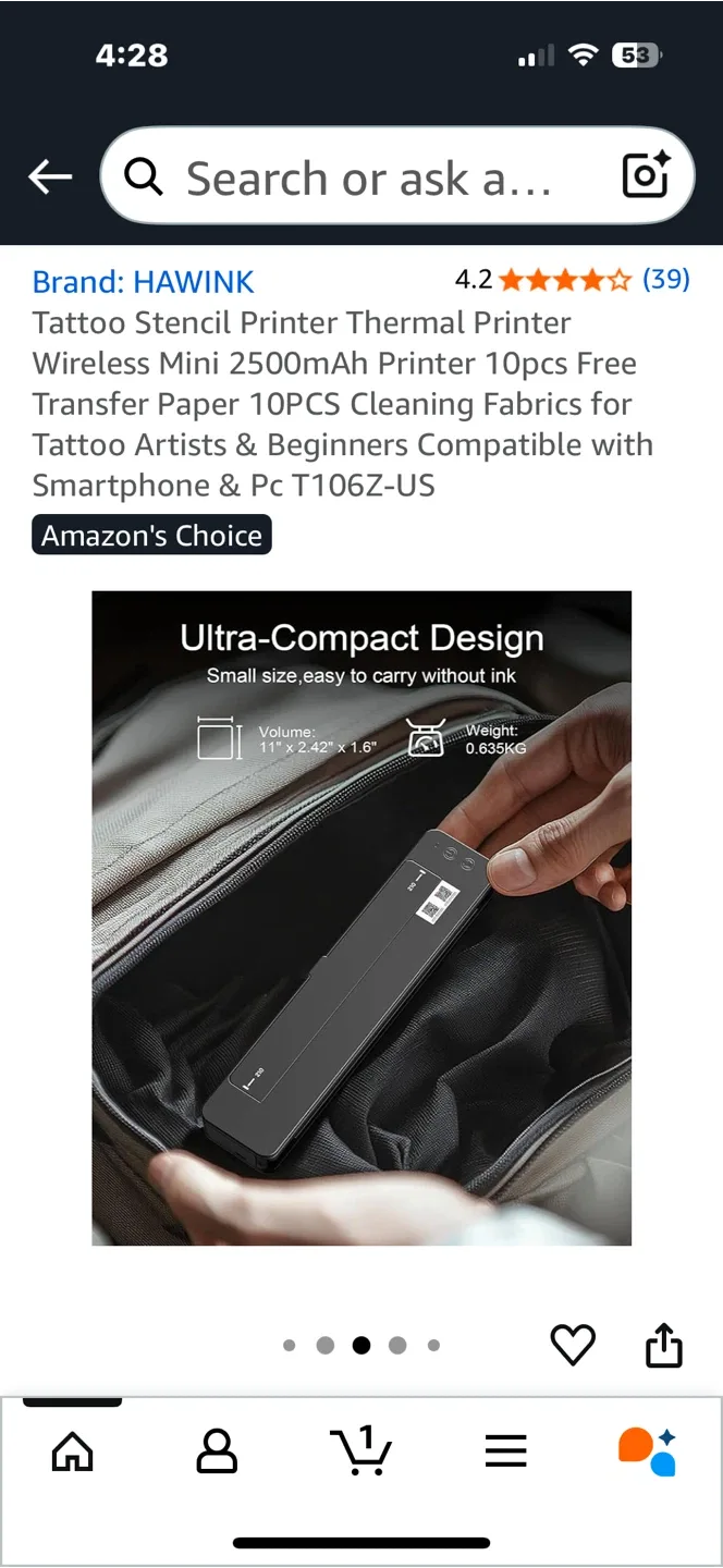 Tattoo Stencil Thermal Printer Wireless Mini- used like new image indicator(8)