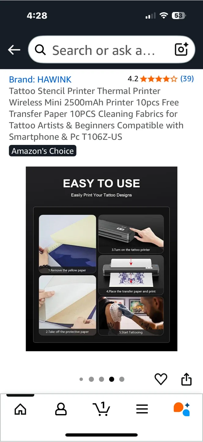 Tattoo Stencil Thermal Printer Wireless Mini- used like new image indicator(9)