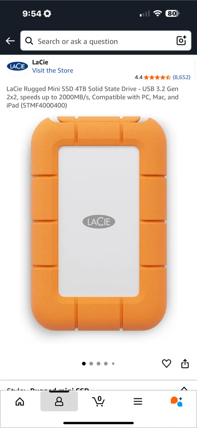 LaCie Rugged Mini SSD 4TB - Orange image indicator(3)