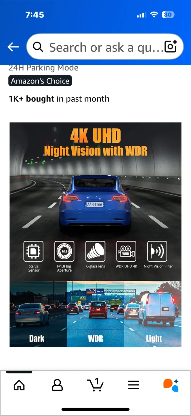 4K+1080P Dash Cam Front and Rear image indicator(4)