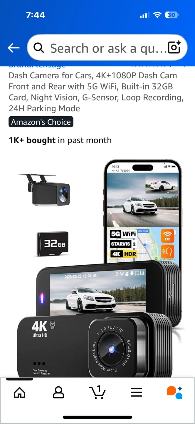 4K+1080P Dash Cam Front and Rear image indicator(2)