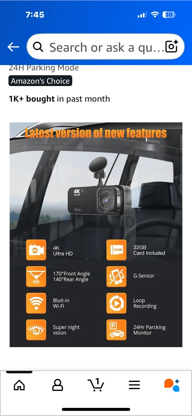 4K+1080P Dash Cam Front and Rear image indicator(7)