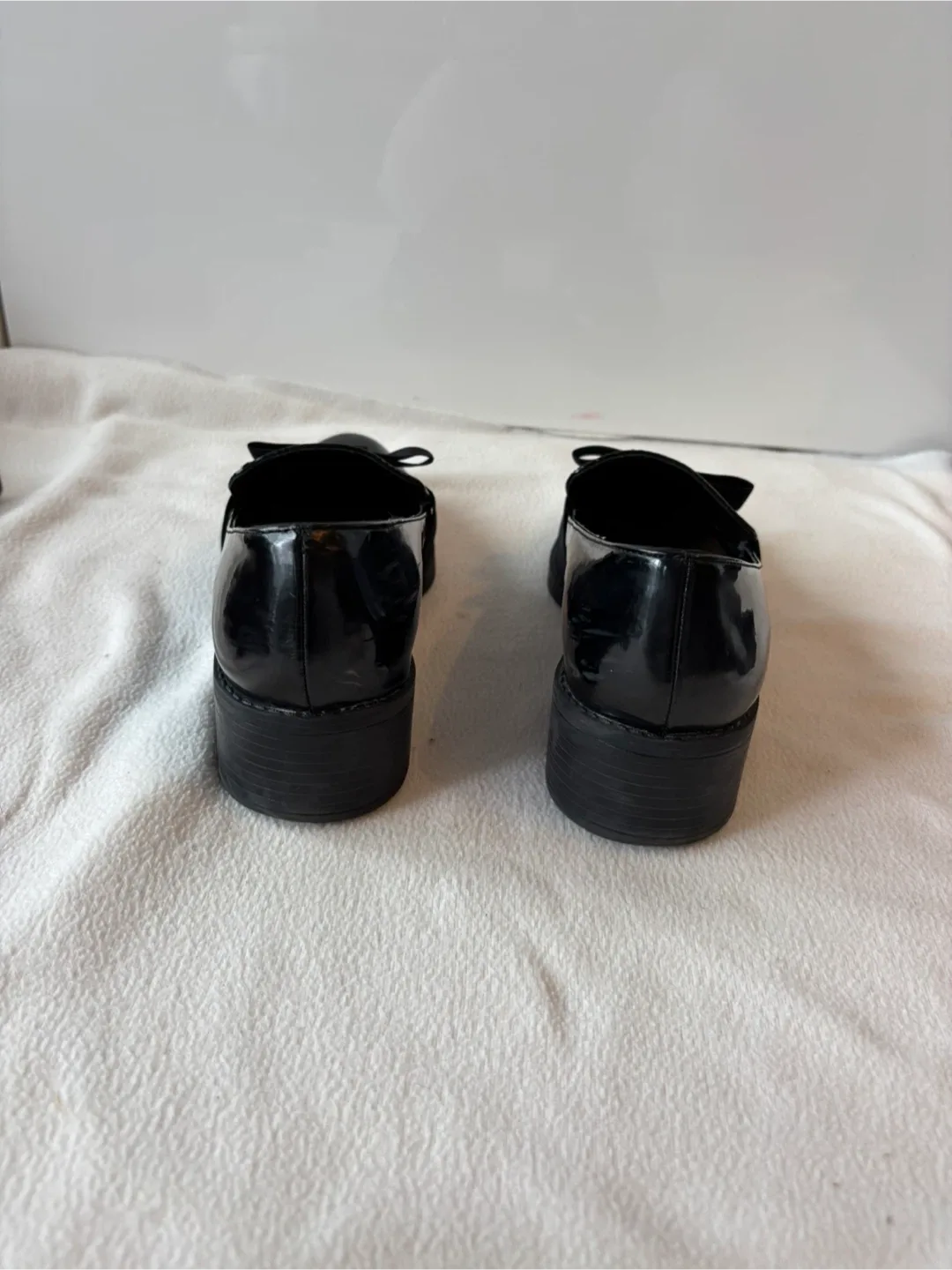 Zara Black Patent Loafer with Bow, Size 7 image indicator(5)