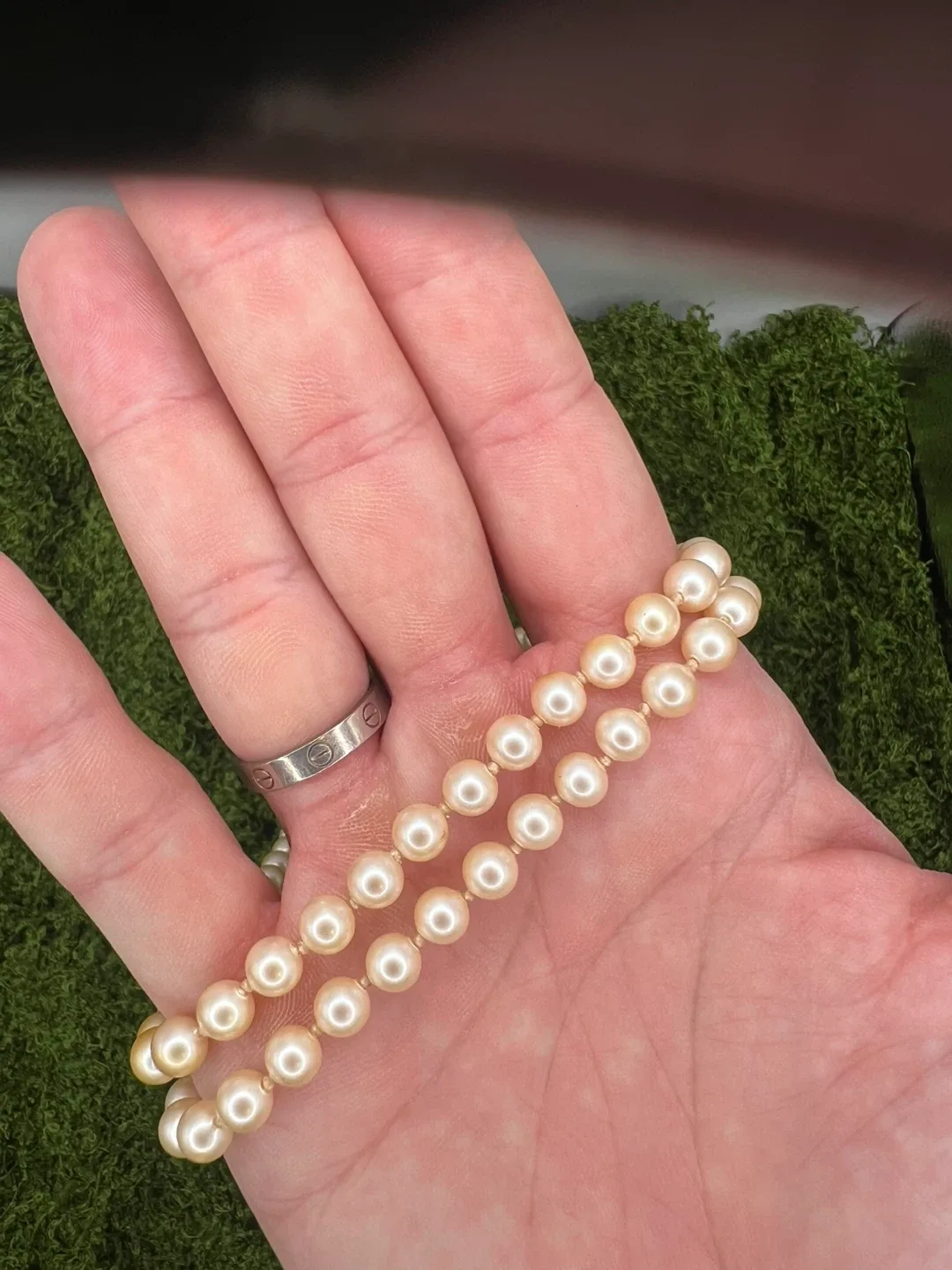 Long Strand of Faux Vintage Pearls image indicator(2)