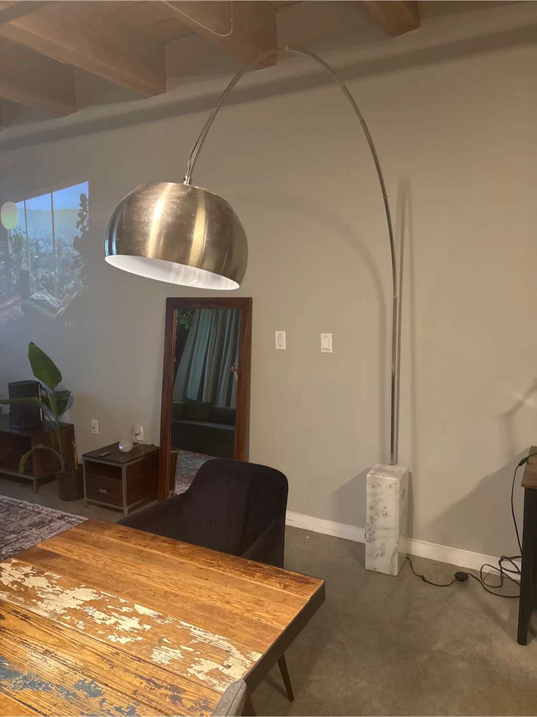 Arc Floor Lamp with Marble Base - photo 2