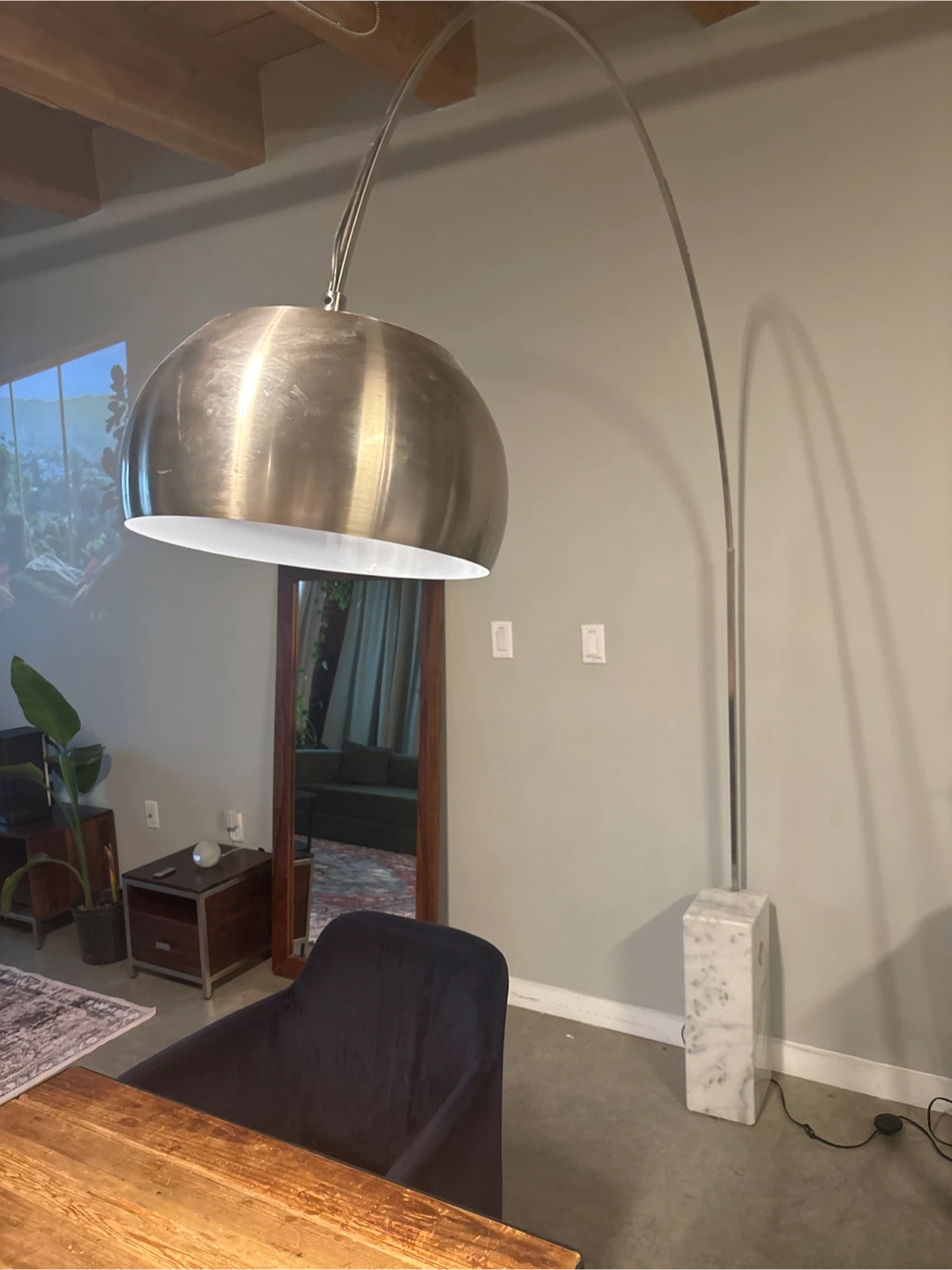 Arc Floor Lamp with Marble Base - photo 5
