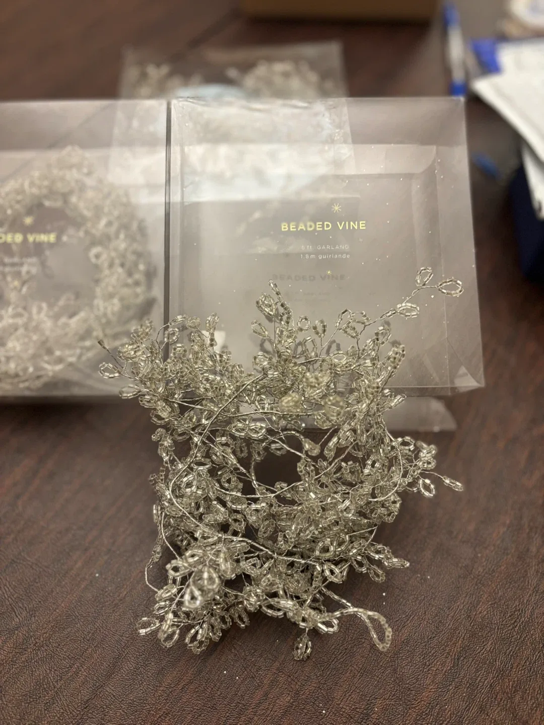 Brand New Pottery Barn Beaded Vine Christmas Garland - 6 ft image indicator(2)