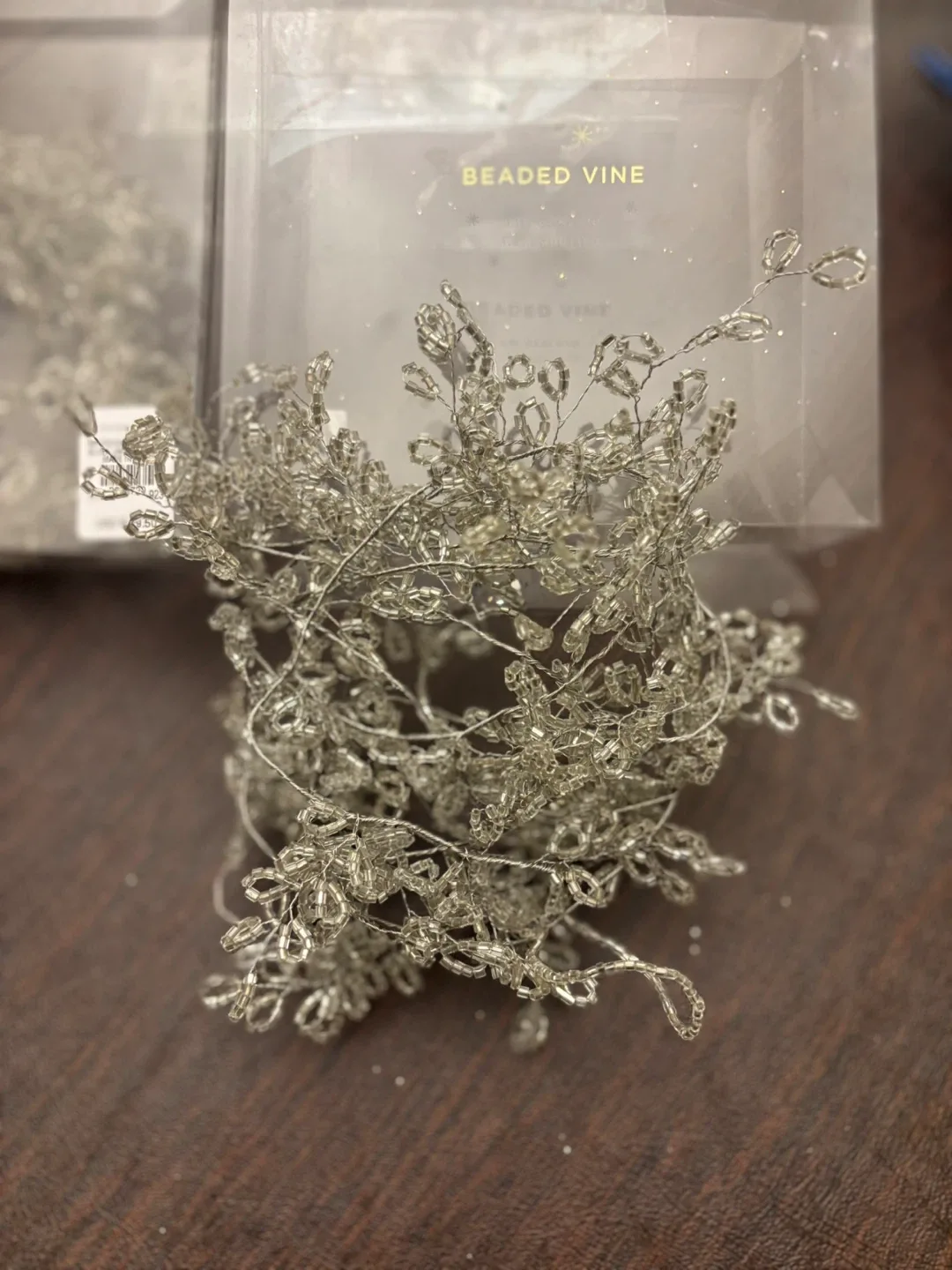 Brand New Pottery Barn Beaded Vine Christmas Garland - 6 ft image indicator(6)