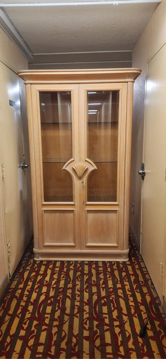 Italian Luxury Vintage Modenese Adriano Wooden Display Cabinet thumbnail