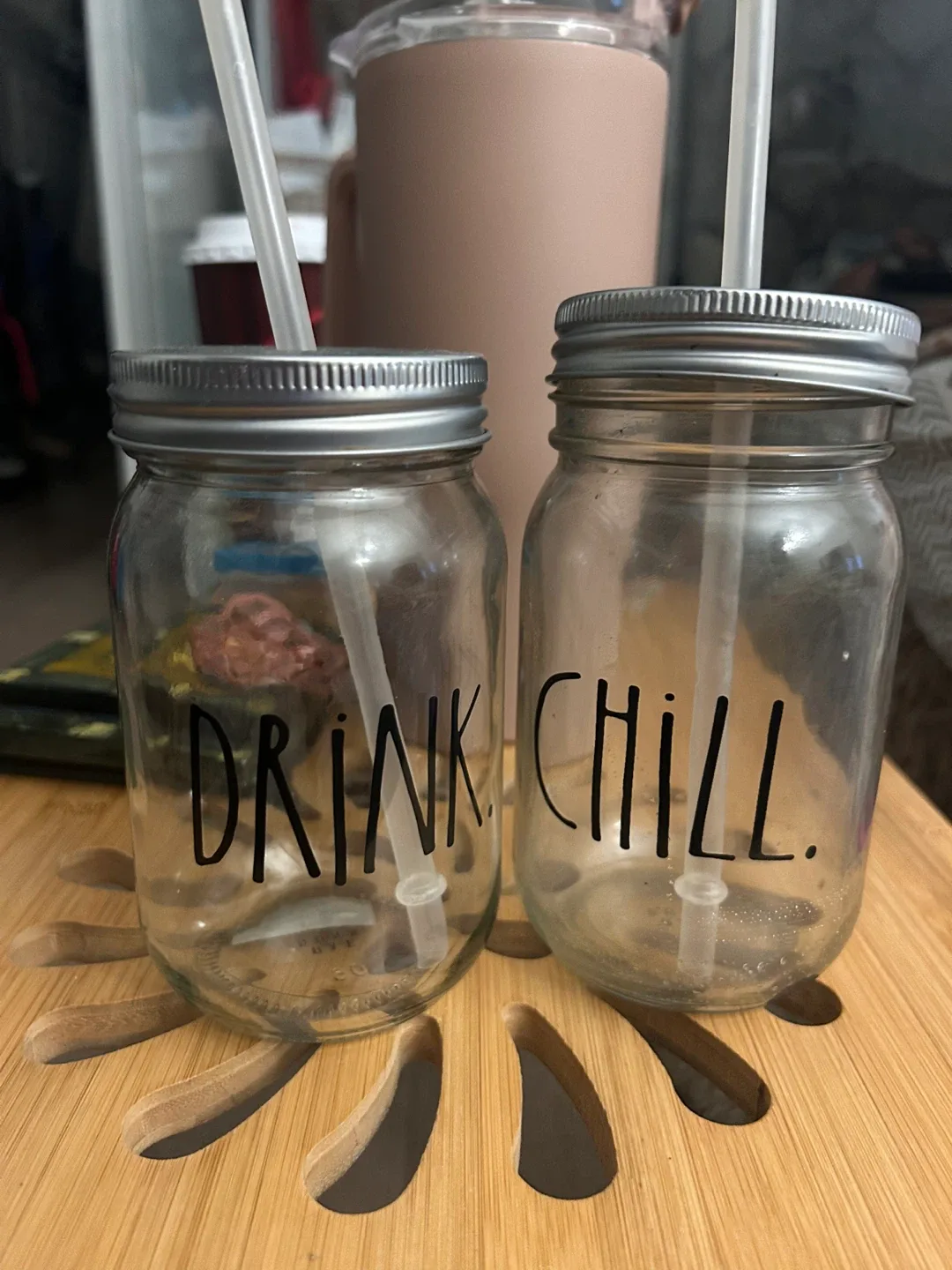 Rae Dunn Drink & Chill Mason Jar Set thumbnail
