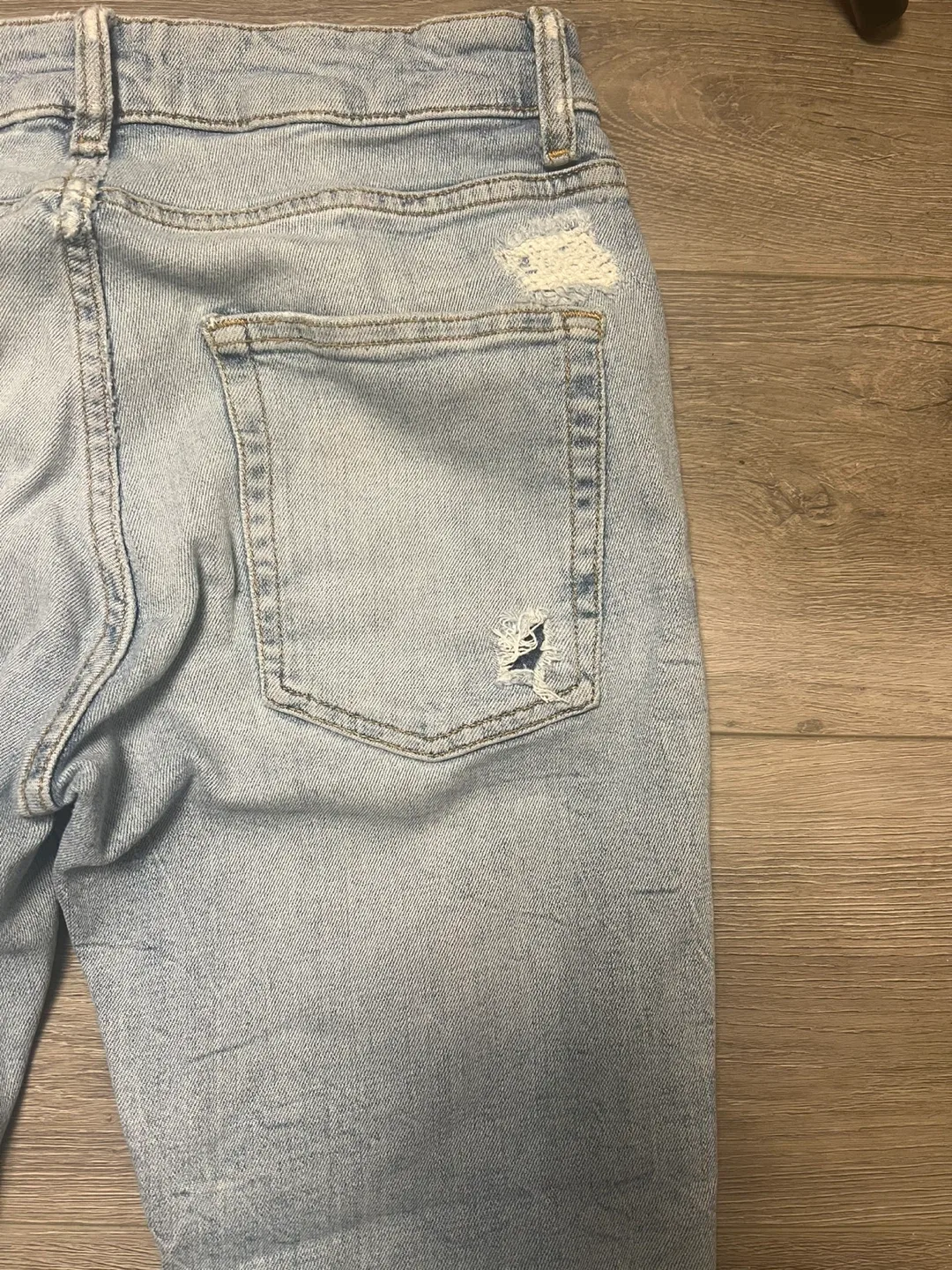 Distressed Light Wash Denim Jeans image indicator(4)