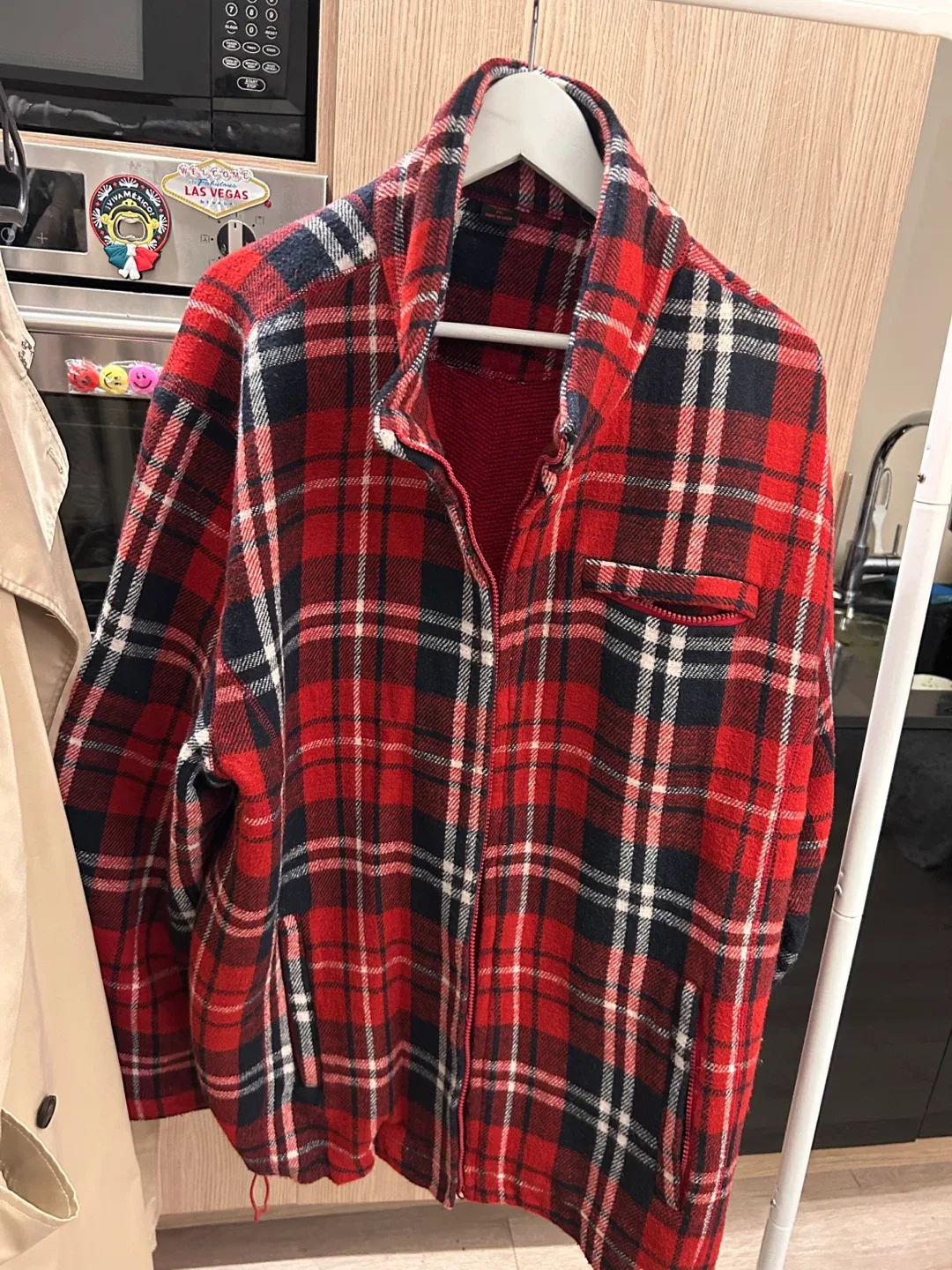 2XL Red Plaid Wool Blend Jacket image indicator(2)