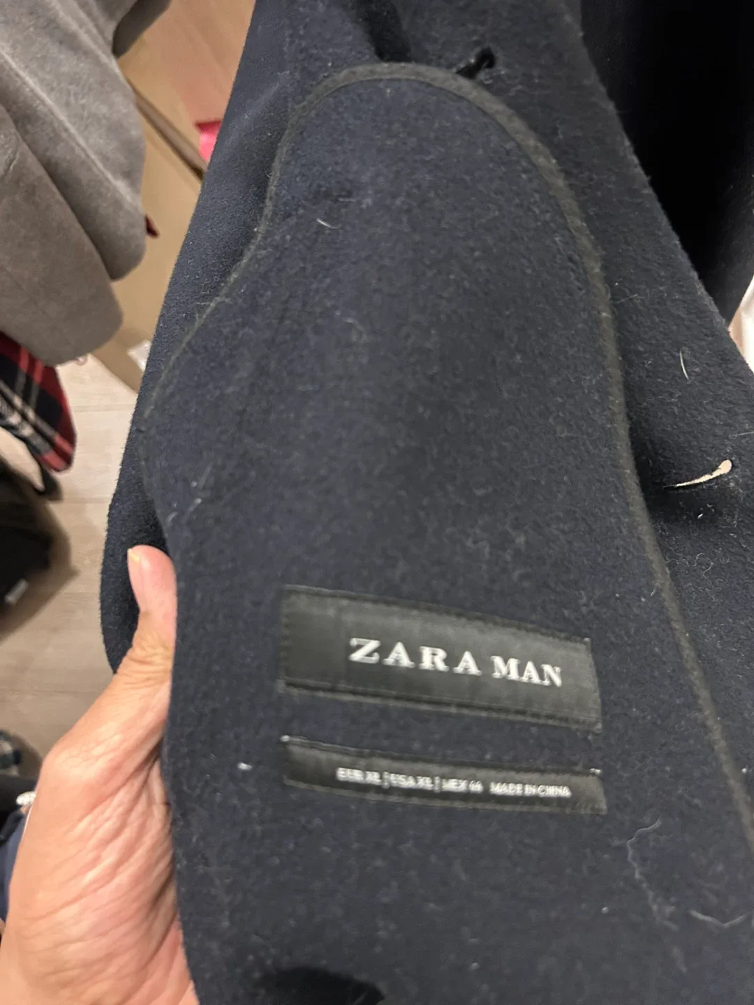 Zara Man Black Wool Blend Overcoat - Size XL image indicator(2)