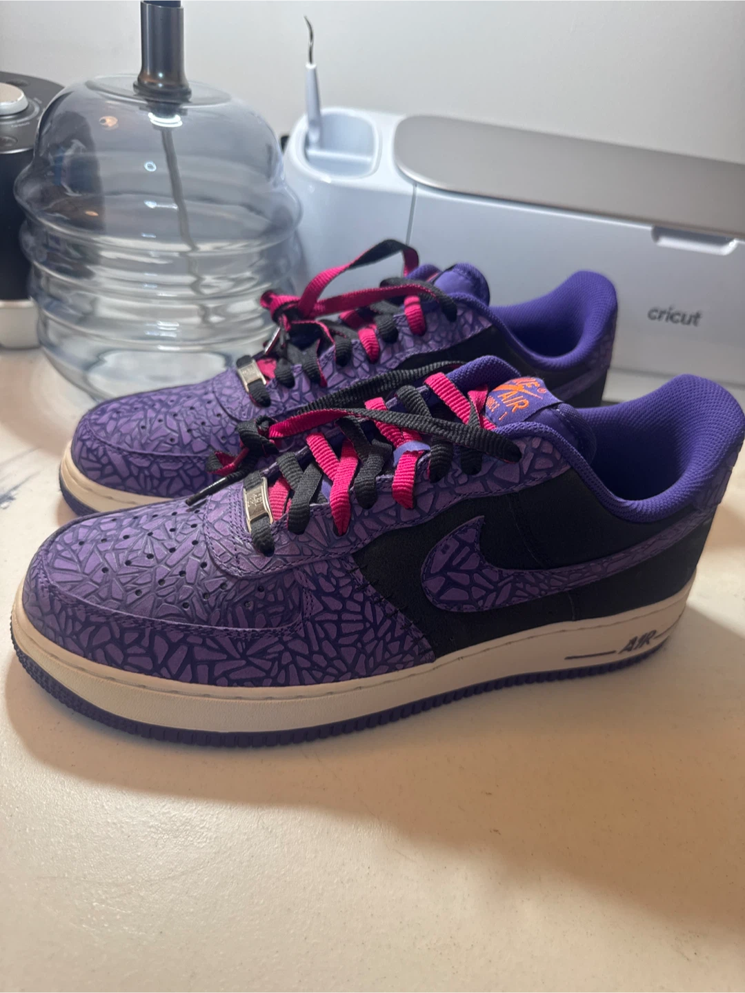 Nike Air Force 1 Low Purple Elephant Print Size 10.5